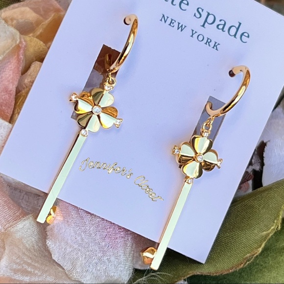 New Kate Spade  Earrings / Flower Key Drop Earrings - Picture 6 of 7